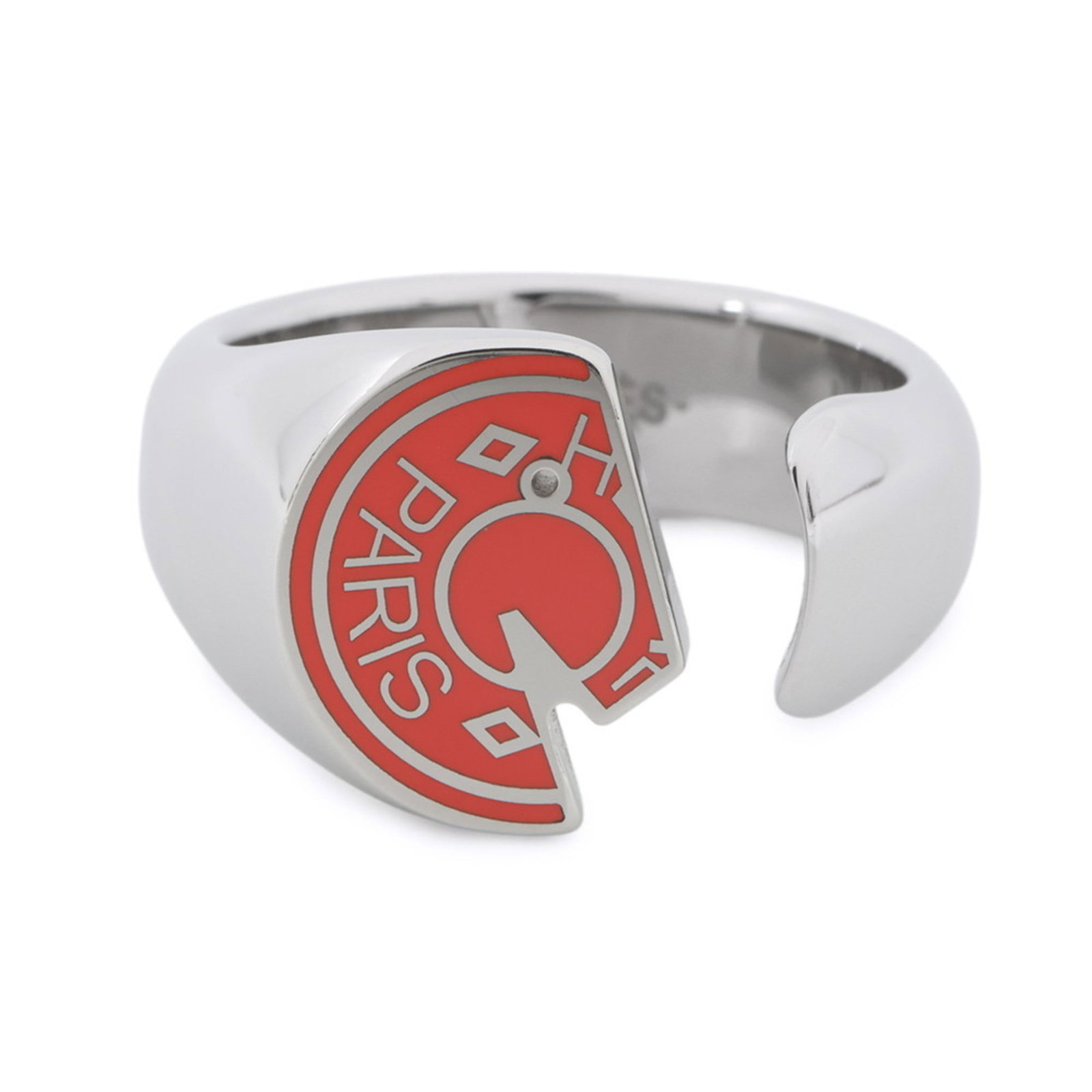 Hermes band ring is metal: Hermes band ring is metal A pre-owned Hermes band ring in metal, sized to fit a US 8.5, is available for purchase. In mint condition and with minor wear, this ring showcases the iconic design of the l