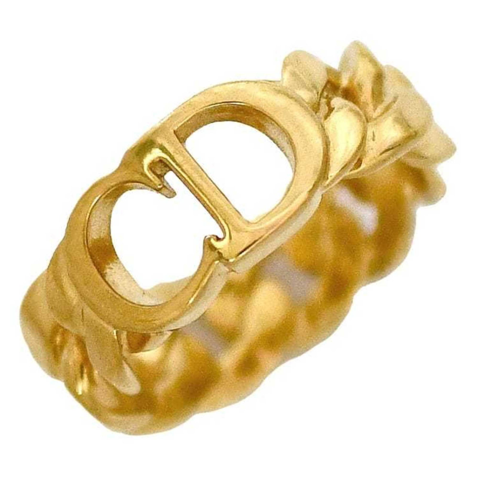 Christian Dior Band Ring Gold Plating: Christian Dior Band Ring Gold Plating A delicate touch of luxury for everyday wear, this Christian Dior Band Ring boasts sleek gold plating that adds a sophisticated shine to any outfit. Its slender