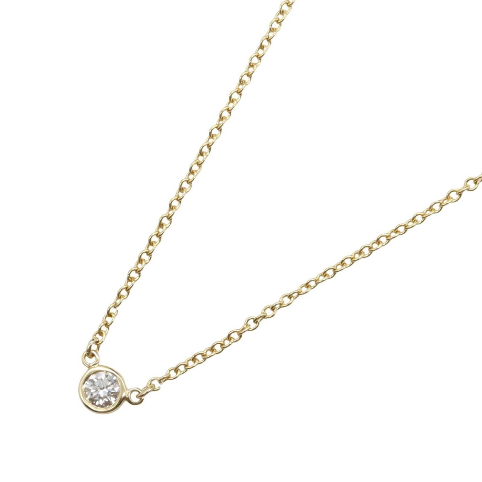 Tiffany & Co. By the Yard Necklace, 18K (Yellow Gold) Diamond Women's, Gold Tone, Clear Tone: Tiffany & Co. By the Yard Necklace, 18K (Yellow Gold) Diamond Women's, Gold Tone, Clear Tone Experience timeless elegance with this 18K yellow gold Tiffany & Co. necklace featuring a clear diamond