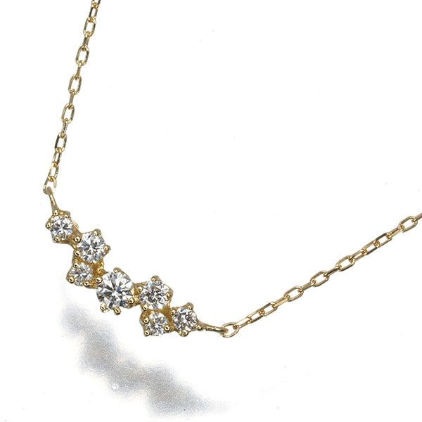 Ahkah Necklace Diamond 0.11Ct Bb Line 18K 750 Yellow Gold (1 of 4)