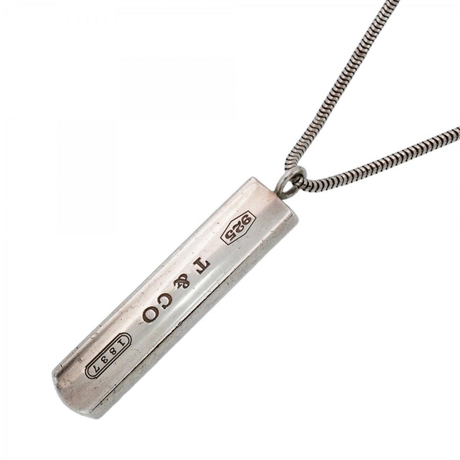 Tiffany & Co. sterling silver narrow bar women's necklace (1 of 8)