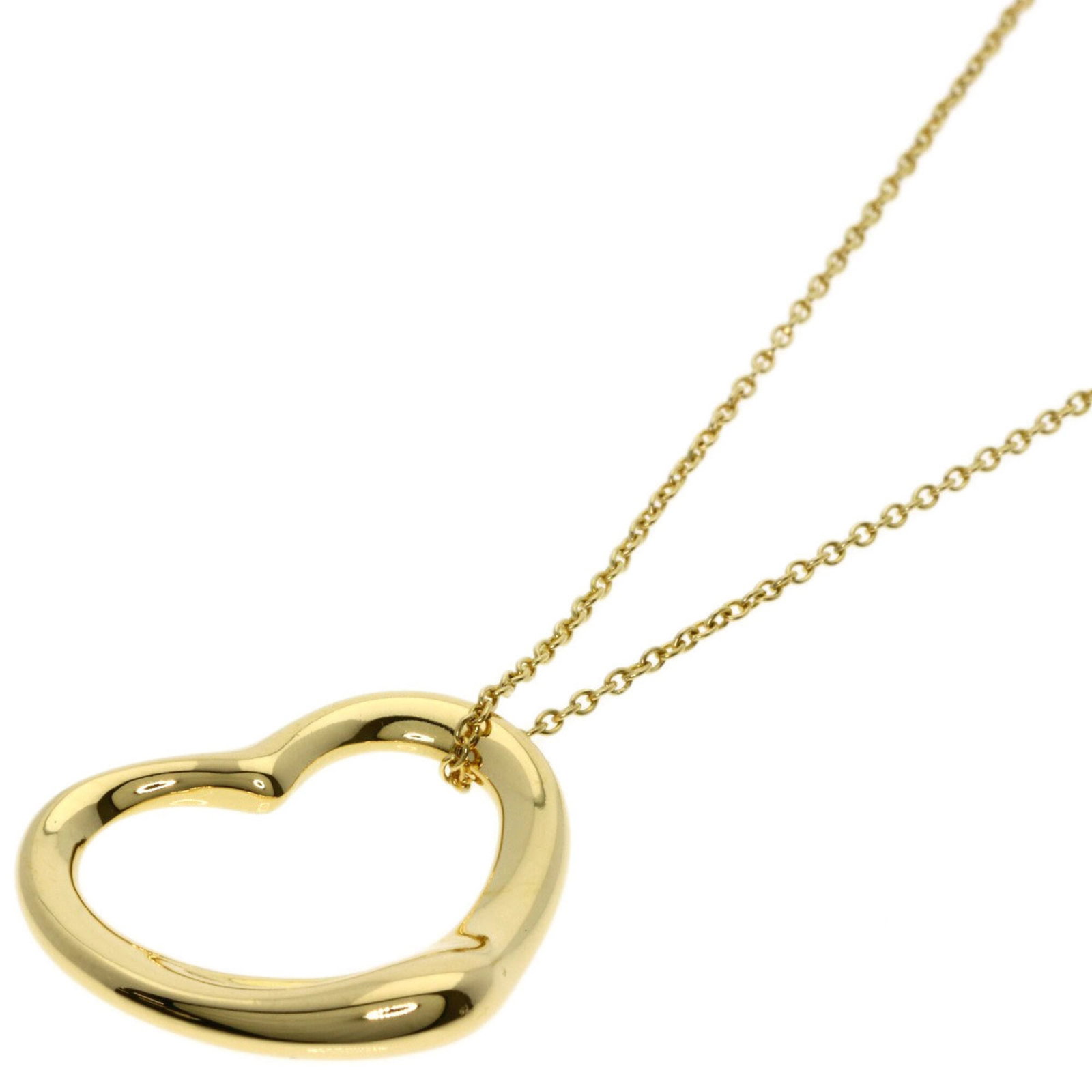 Women's 18K Yellow Gold Tiffany & Co. Open Heart Necklace.: Women's 18K Yellow Gold Tiffany & Co. Open Heart Necklace. A stunning 18K yellow gold Tiffany & Co. Open Heart Necklace with a classic design that exudes elegance and sophistication, this necklace boa