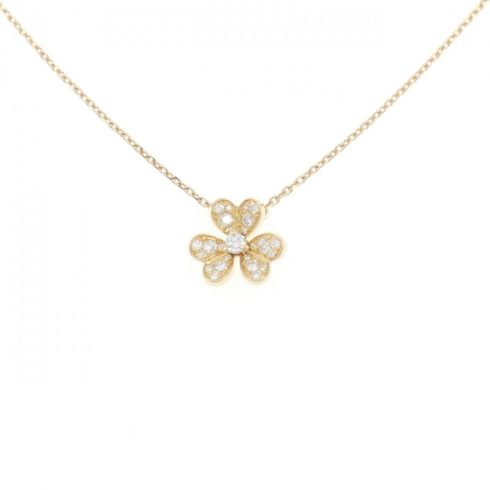 Van Cleef Arpels Frivole Necklace is: Van Cleef Arpels Frivole Necklace is A stunning Van Cleef & Arpels Frivole necklace in 18K yellow gold, adorned with a beautiful diamond pendant, adds a touch of elegance to any outfit. This