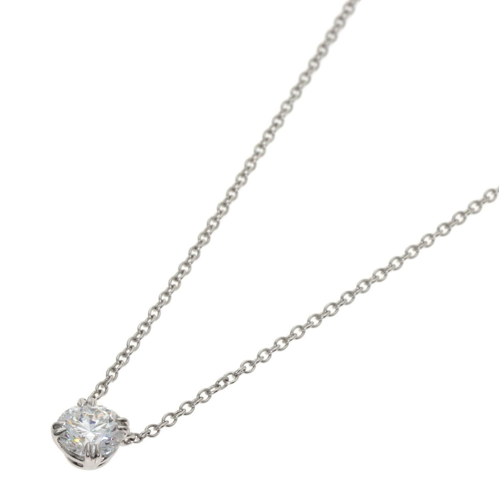 Harry Winston Round Cut Solitaire Diamond Necklace, Platinum PT950, Women's. (1 of 5)