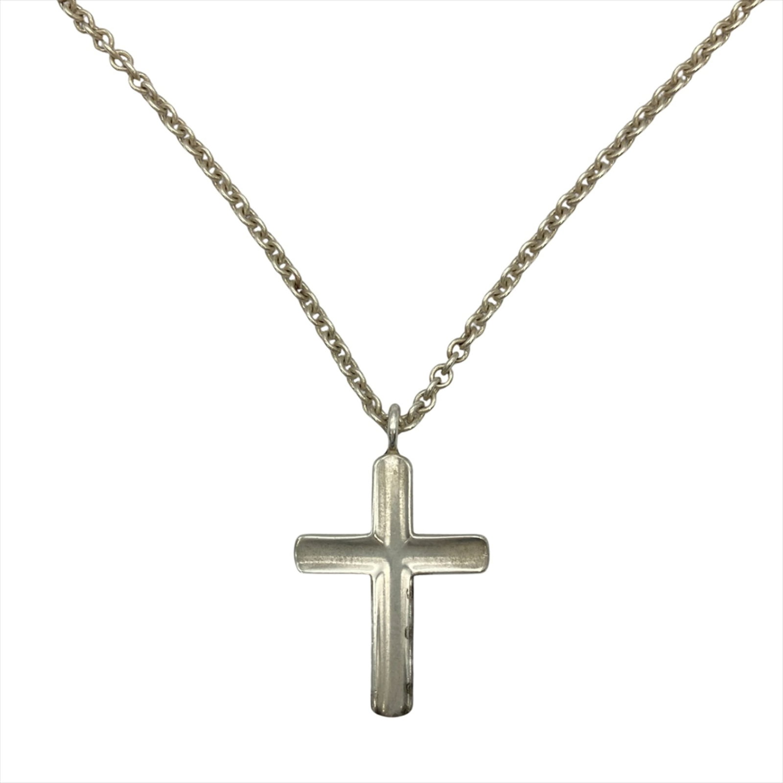 Tiffany & Co. Concave Cross Necklace, SV925, 8.1g, Silver (1 of 5)