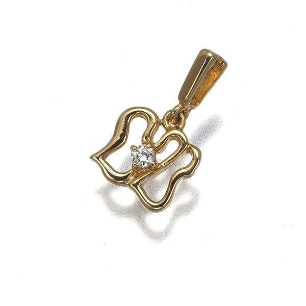 Mikimoto Pendant Diamond 18K 750 Yellow Gold: Mikimoto Pendant Diamond 18K 750 Yellow Gold A stunning 18k yellow gold pendant from renowned Japanese jeweler MIKIMOTO, showcasing a natural diamond set in exquisite detail. This beautiful piece is c