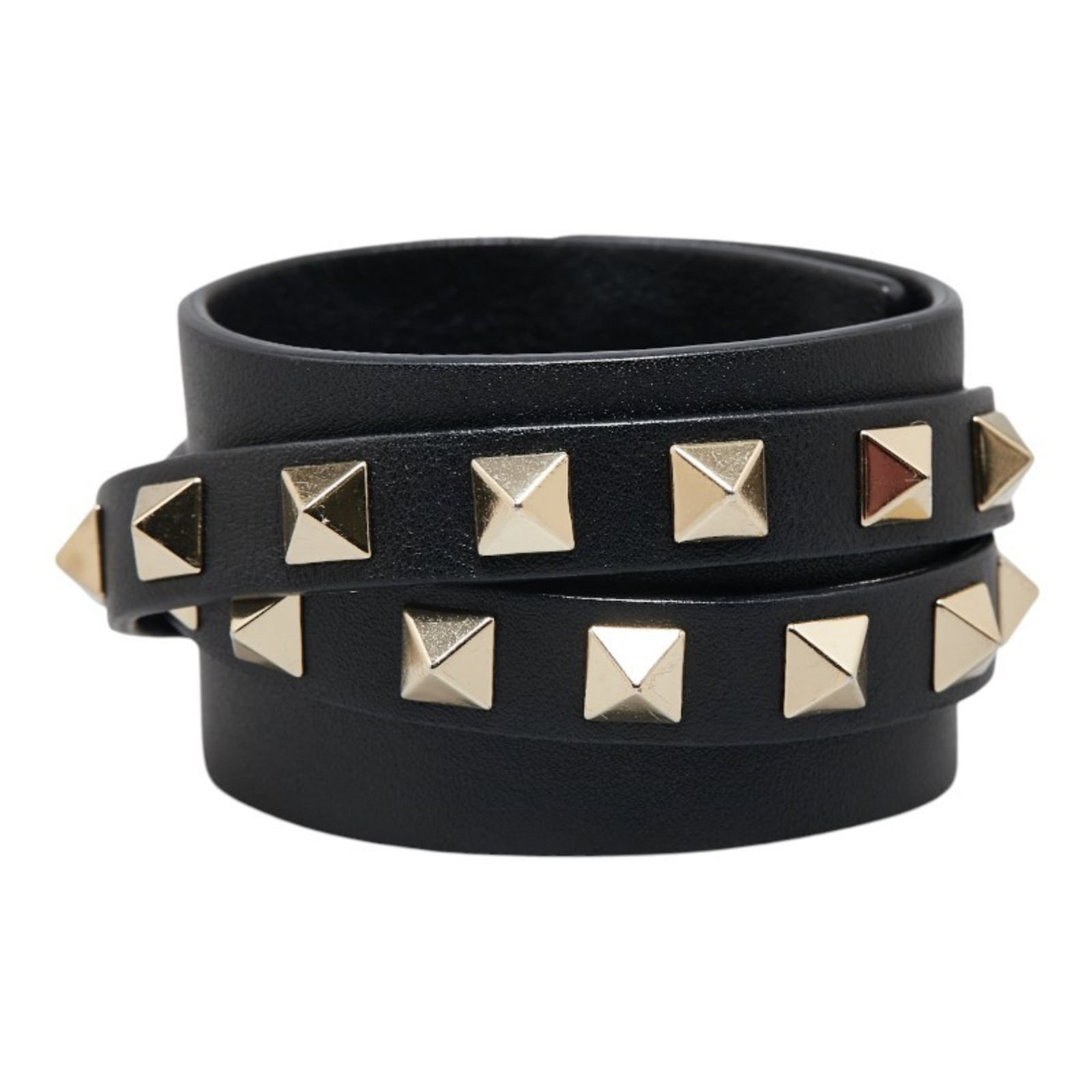 Valentino leather charm bracelet: Valentino leather charm bracelet A sleek and sophisticated black leather charm bracelet from Valentino, featuring a classic design with subtle signs of wear. With its 18cm length, this versatile