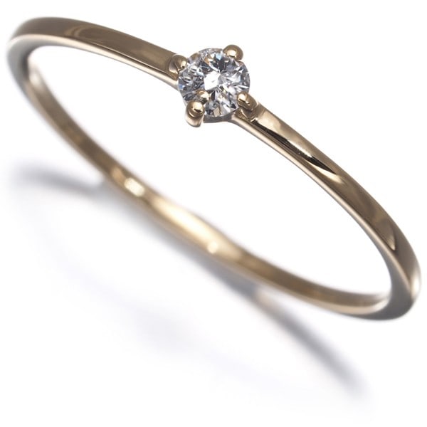 Ete Ring Diamond 0.06Ct Solitaire Us5 18K 750 Yellow Gold: Ete Ring Diamond 0.06Ct Solitaire Us5 18K 750 Yellow Gold A beautiful 0.06ct solitaire diamond ring in 18k yellow gold, crafted with natural diamonds and made in Japan. This US size 5 ring showcases t