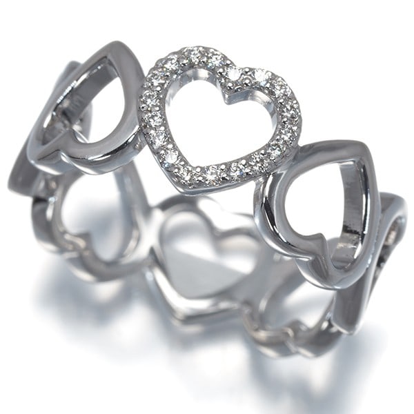 Tiffany&Co. Ring Diamond Sentimental Heart Us4.75 18K 750 White Gold: Tiffany&Co. Ring Diamond Sentimental Heart Us4.75 18K 750 White Gold A stunning Tiffany&Co. ring showcases a natural diamond at its centre, set in 18k white gold. The Sentimental Heart collection