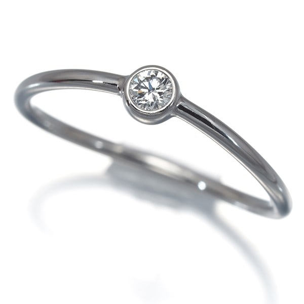 Tiffany&Co. Ring Diamond Wave Single-Row Us5 950 Platinum (1 of 5)