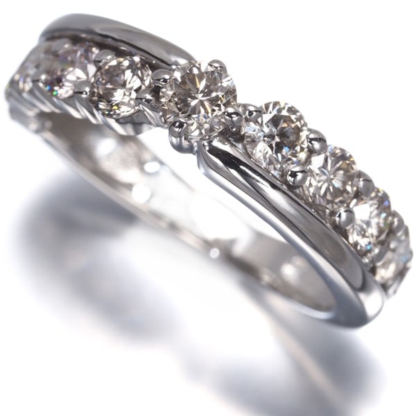 Platinum ring with diamond 1.00ct and 11p. (1 of 4)