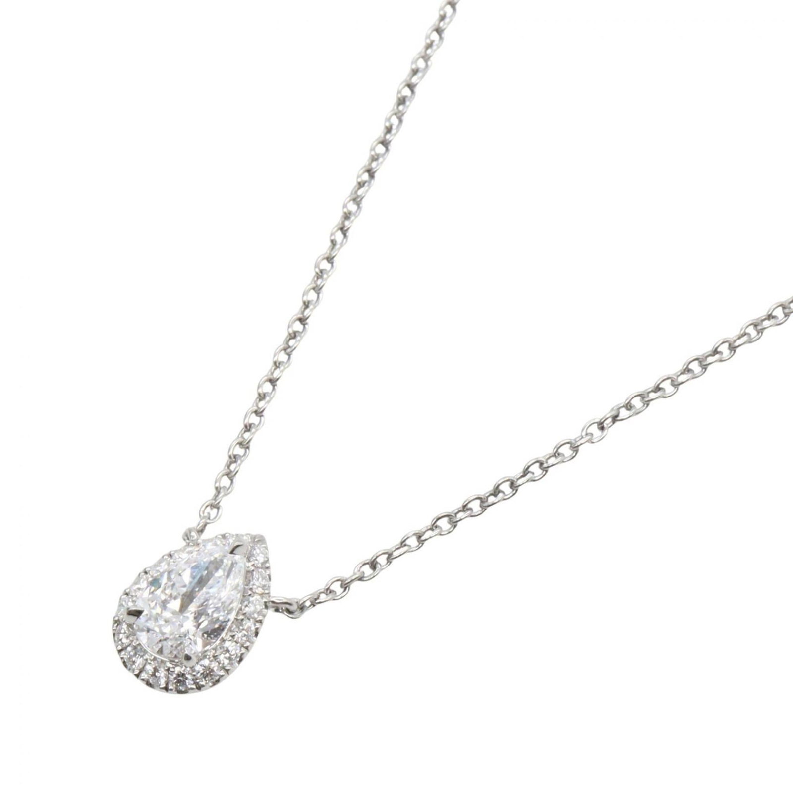 Harry Winston Pear-Shaped Micro-Powder Diamond Necklace in Pt950 Platinum with Diamonds, Women's,: Harry Winston Pear-Shaped Micro-Powder Diamond Necklace in Pt950 Platinum with Diamonds, Women's, Elegant and refined, this Harry Winston pear-shaped micro-powder diamond necklace is set in 950 platin