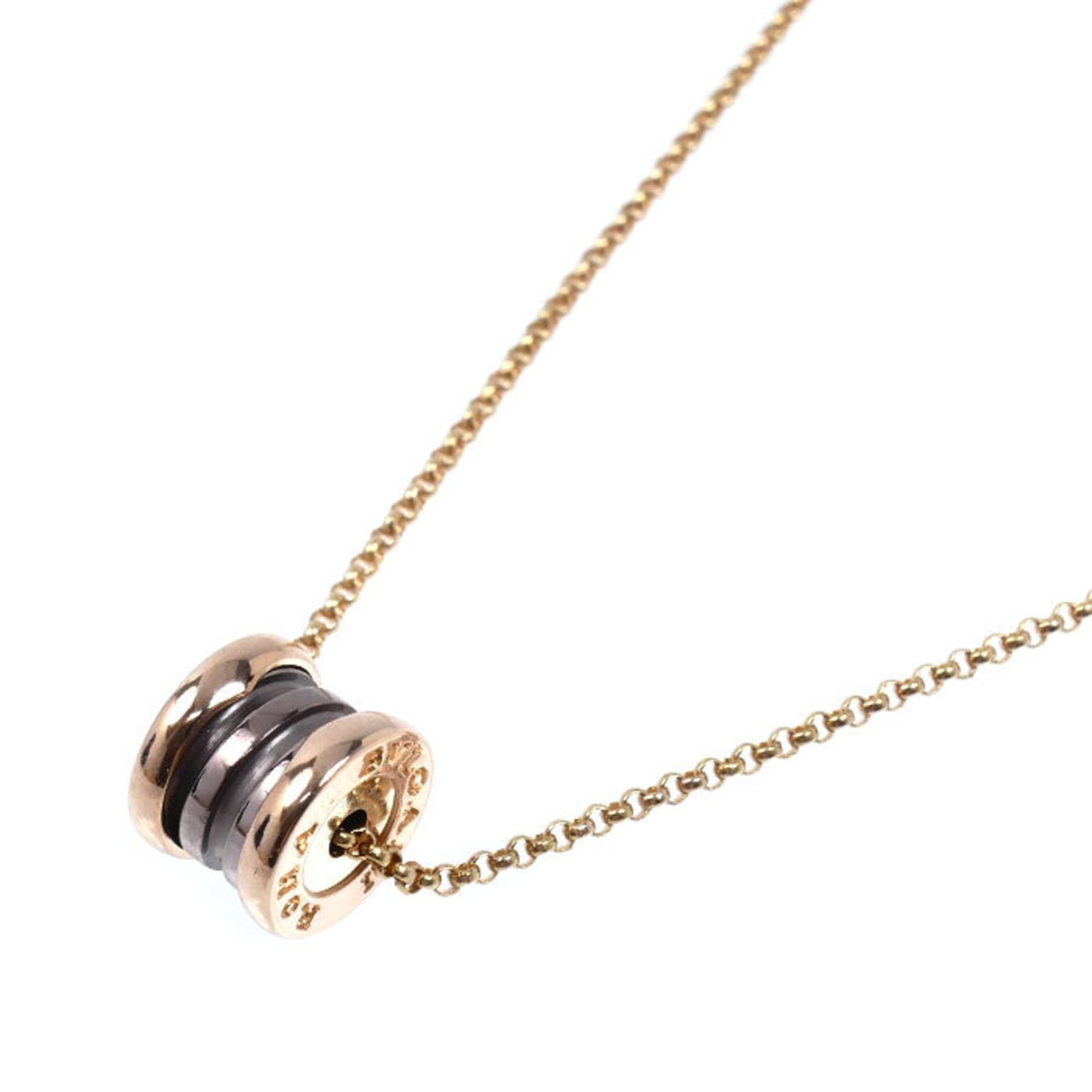 BVLGARI Women's Pink Gold Necklace 18K B-Zero1 Sizes 38 40 42cm: BVLGARI Women's Pink Gold Necklace 18K B-Zero1 Sizes 38 40 42cm Experience the elegance of BVLGARI with this 18K pink gold necklace, featuring a beautiful pendant in a classic design. The necklace is 