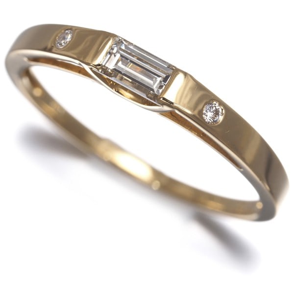 18K 750 Yellow Gold Diamond 0.25Ct Baguette-Cut Ring (1 of 4)
