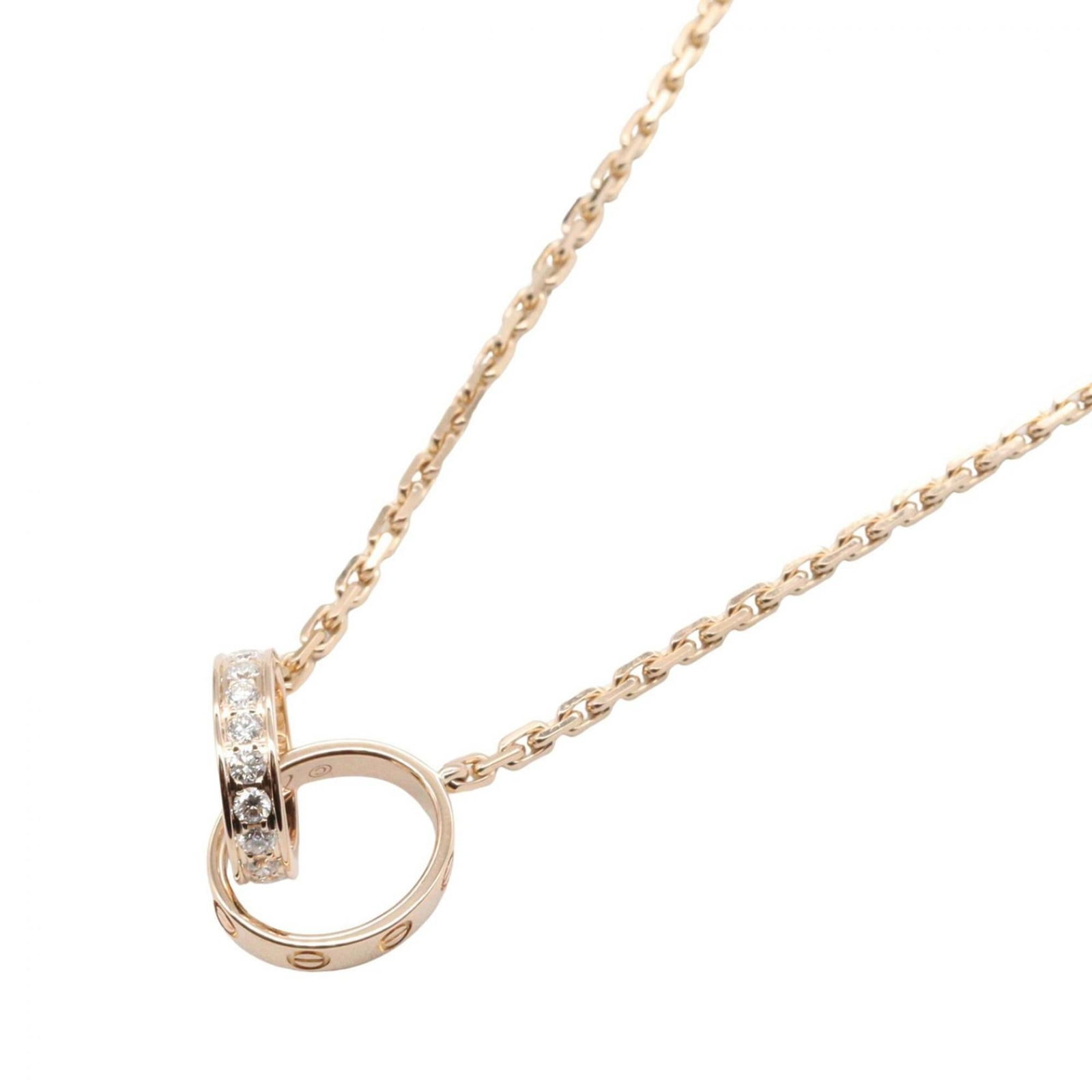 Cartier Baby Love Diamond Necklace in 18K Pink Gold (Pink Gold) for Women, Clear Gold, B7013900 (1 of 7)