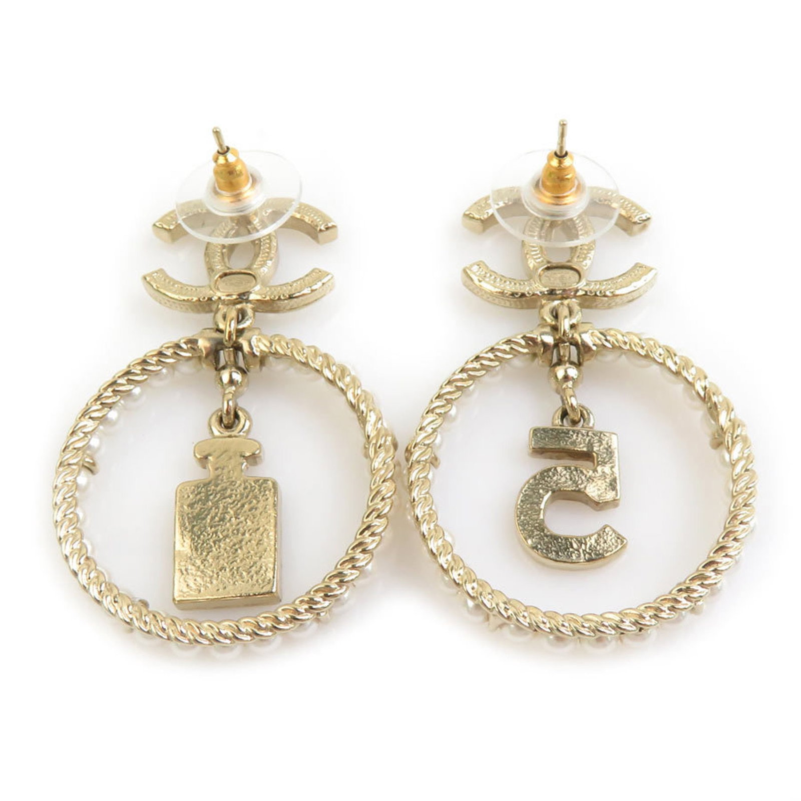 Chanel metal stud earrings - 4