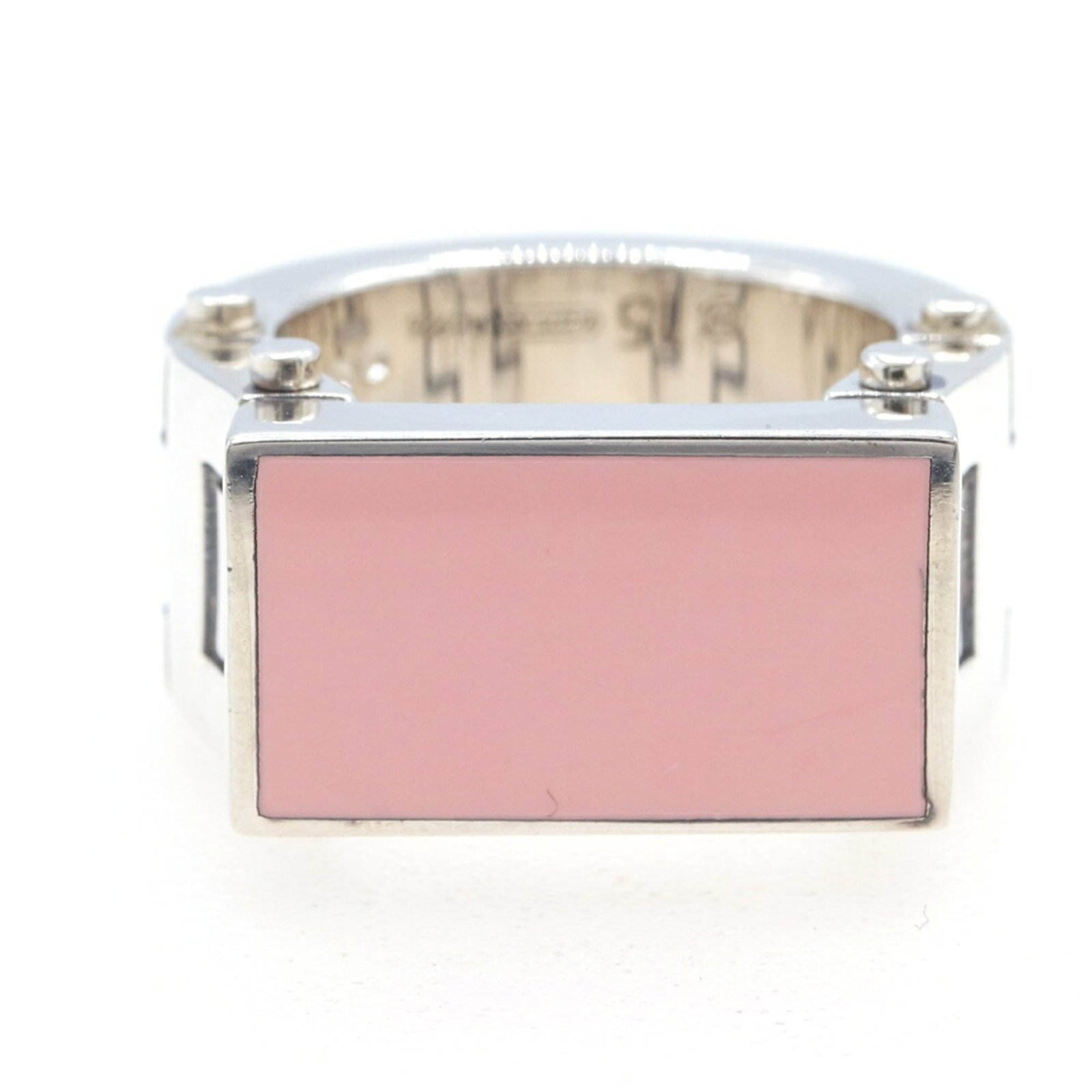 Sterling silver band ring from Bottega Veneta.: Sterling silver band ring from Bottega Veneta. A beautiful Bottega Veneta sterling silver band ring in light pink, crafted from high-quality 925 sterling silver, adds a touch of elegance to any