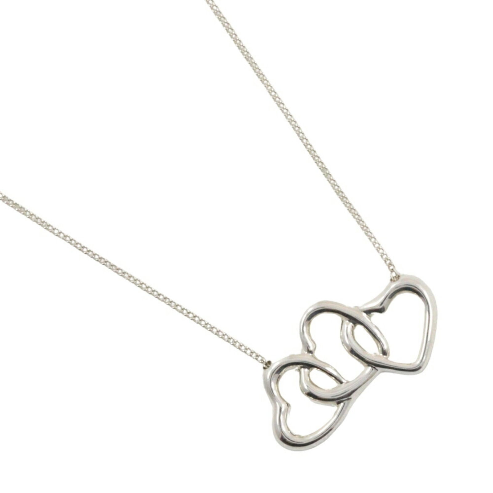 Tiffany TIFFANY&Co. Triple heart necklace Silver 925 Approx. 3.4g Ladies (1 of 8)