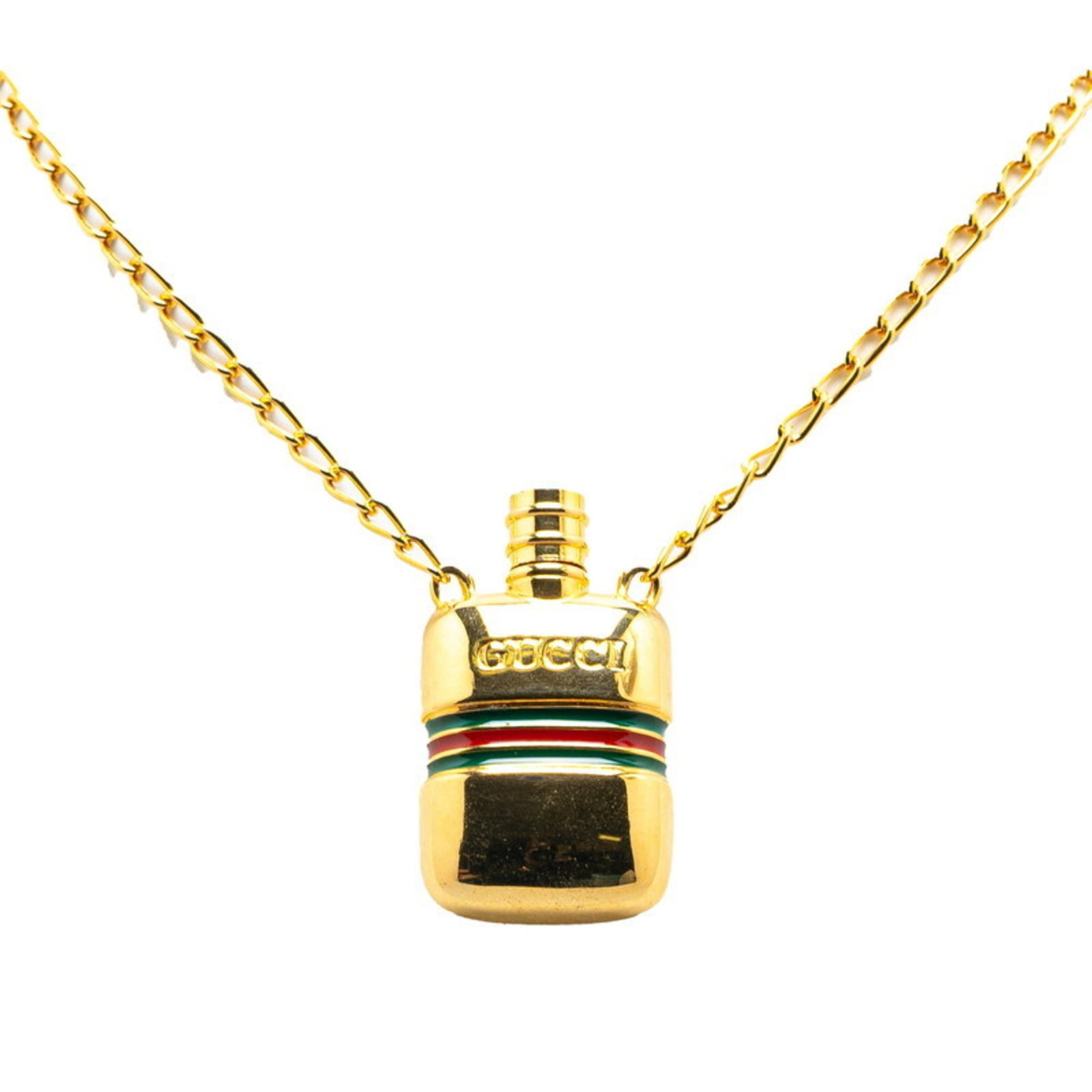 Gucci Perfume Bottle Sherry Line Long Necklace in Gold and Multicolor Plated for Women: Gucci Perfume Bottle Sherry Line Long Necklace in Gold and Multicolor Plated for Women Elevate your style with this stunning Gucci necklace featuring a long chain in gold and multicolor plated