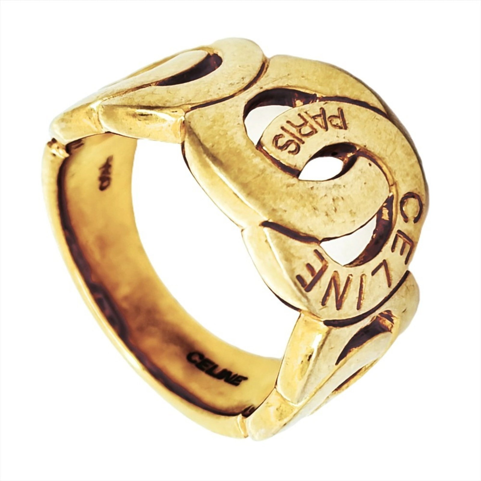 Celine Circle Logo Ring, approximately 18K Yellow Gold, 10.6g (1 of 7)