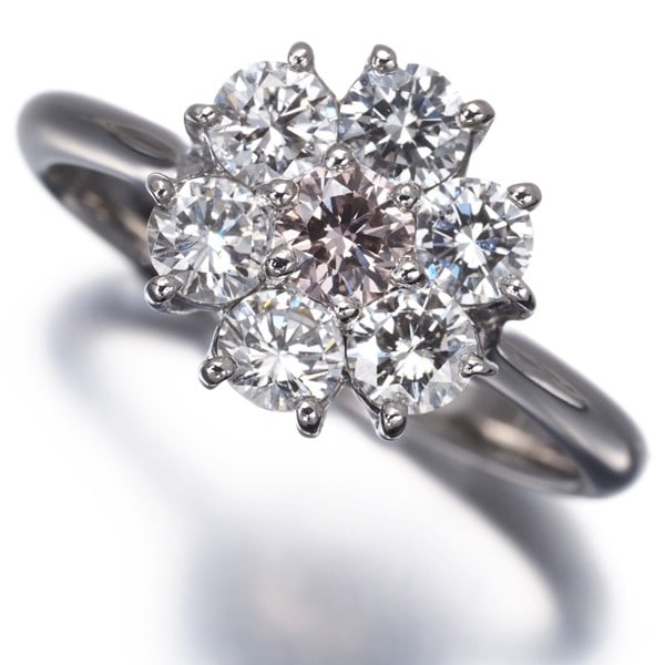 Pink &Clear Diamond 0.173Ct/ 0.78Ct Ring 900 Platinum (1 of 5)