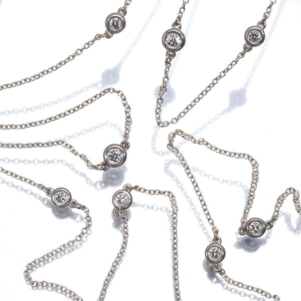 Tiffany&Co. Necklace Diamonds By The Yard Diamond Station Long Silver 925 (1 of 5)