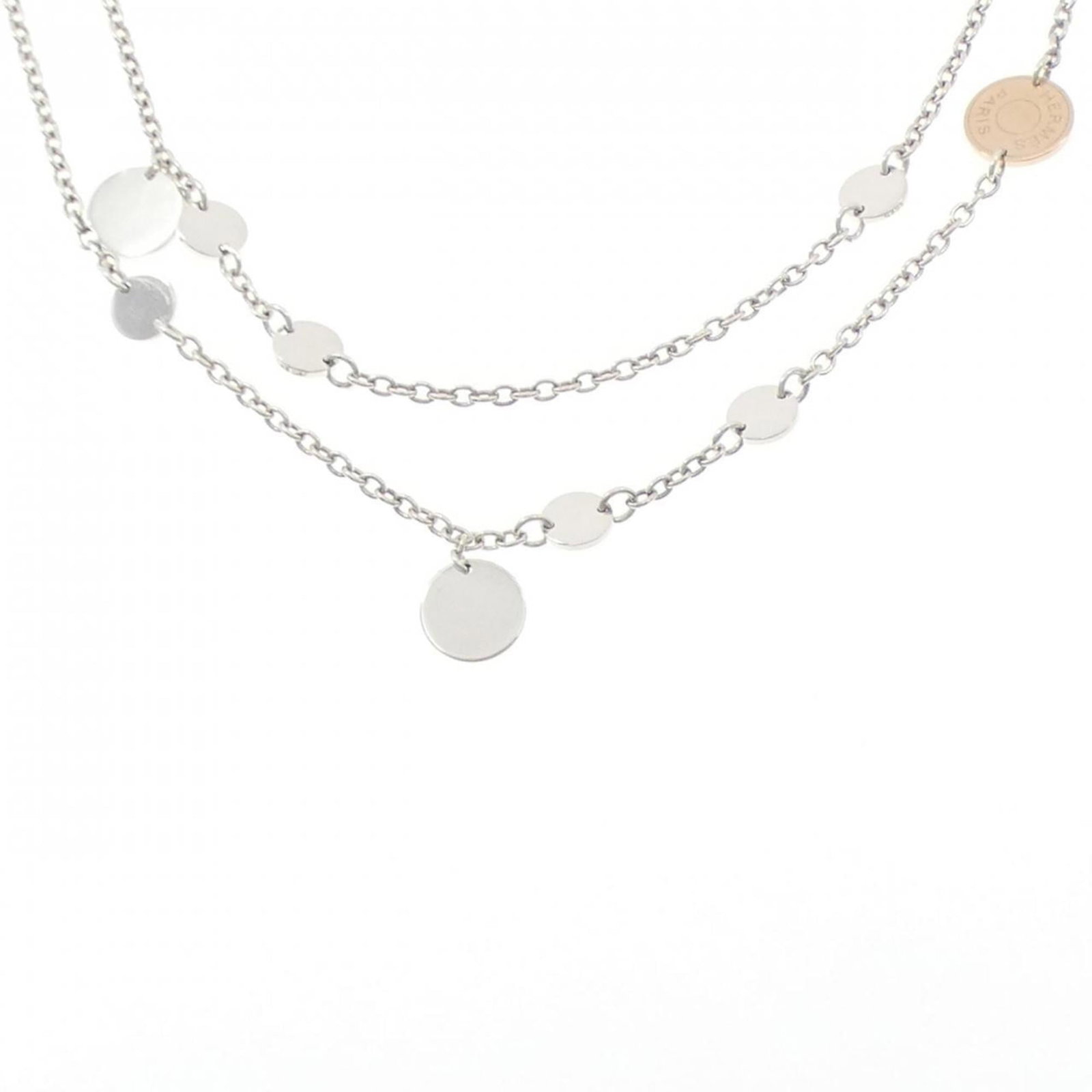 Hermes herms ex libris necklace: Hermes herms ex libris necklace A delicate 18K pink gold and silver 925 Hermes herms ex libris necklace adds a touch of elegance to any outfit, its subtle design making it perfect for everyday wear.