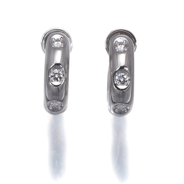 Mikimoto Earrings Diamond 0.06Ct/ 0.06Ct Hoop 18K 750 White Gold: Mikimoto Earrings Diamond 0.06Ct/ 0.06Ct Hoop 18K 750 White Gold Elegant Mikimoto earrings shine with 0.06 carat diamonds in a sleek 18k white gold hoop design, crafted from high-quality Japanese meta