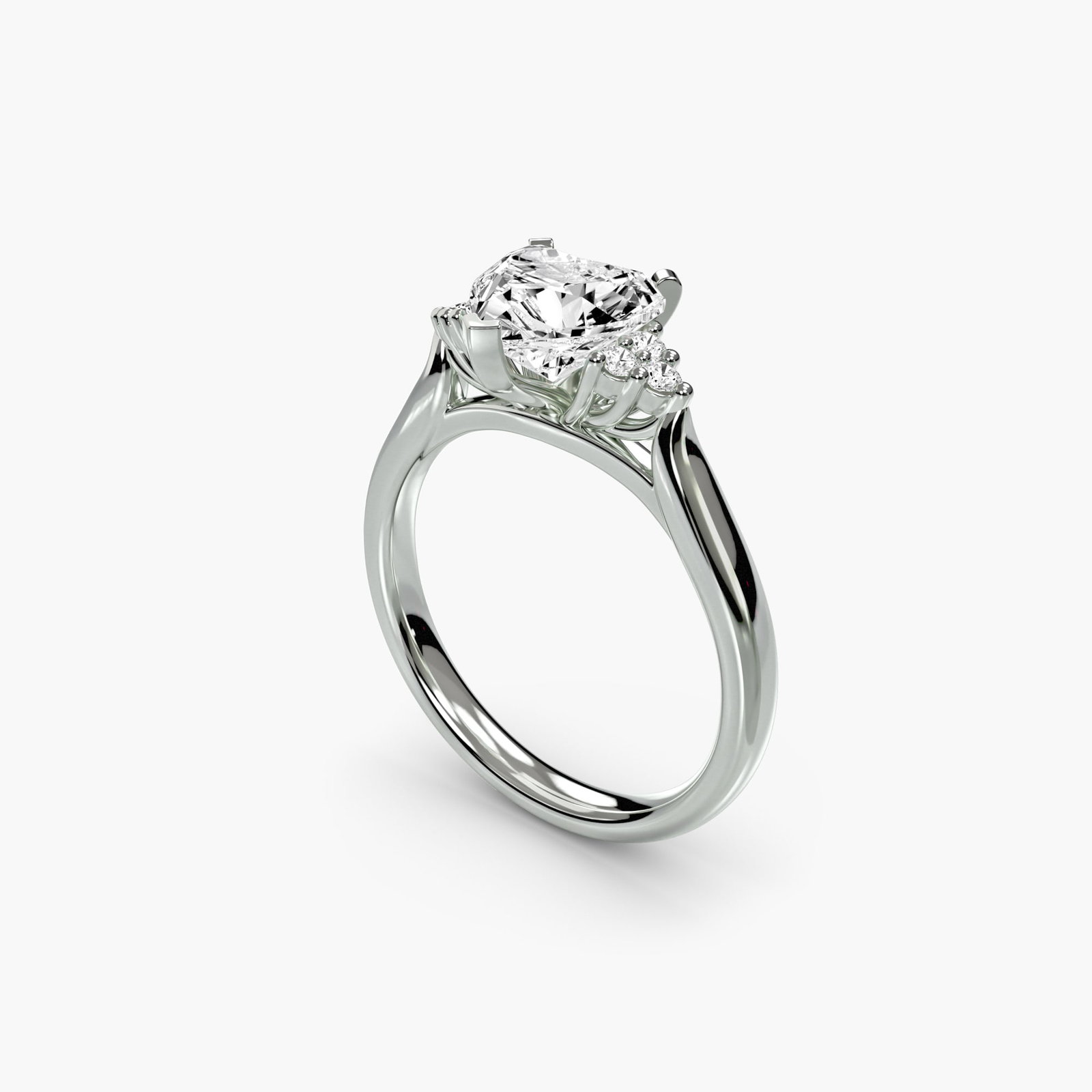 Solitaire Heart 950 Platinum Ring Setting - 5