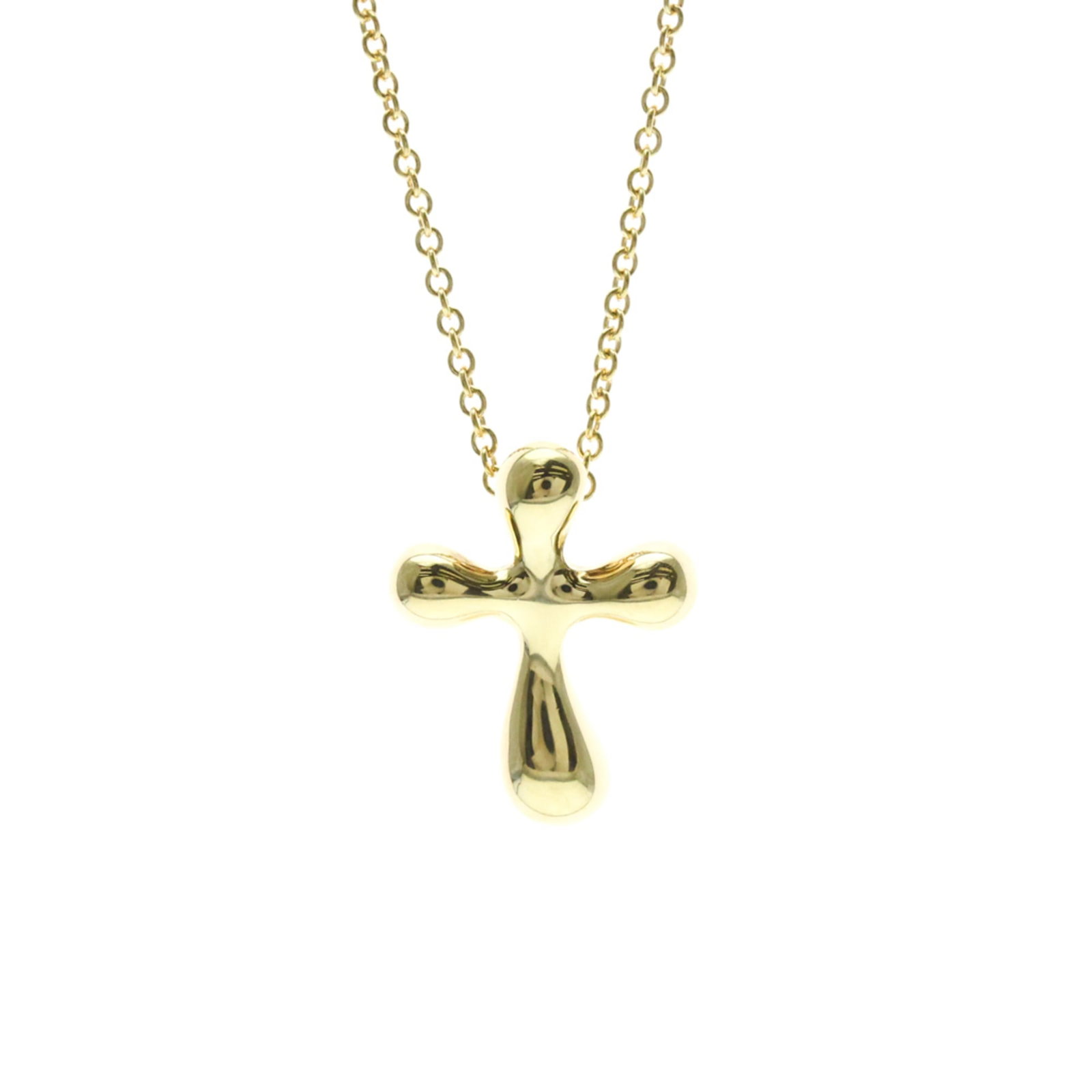 Tiffany Cross Necklace Yellow Gold (18K) No Stone Men, Women Fashion Pendant Necklace (Gold) (1 of 11)