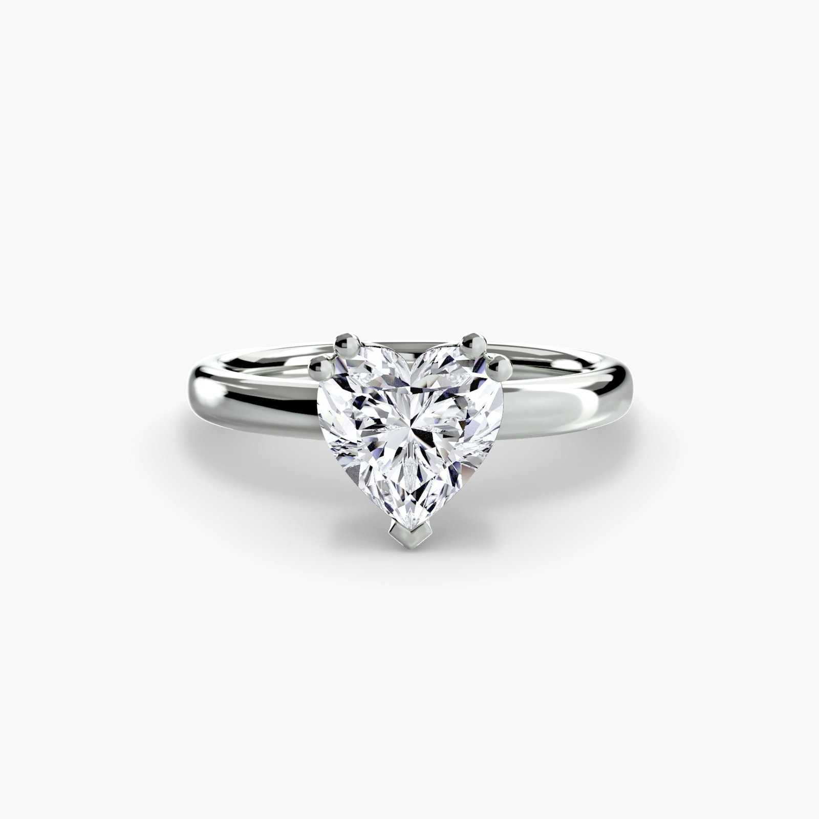Solitaire Heart 950 Platinum Ring Setting - 2