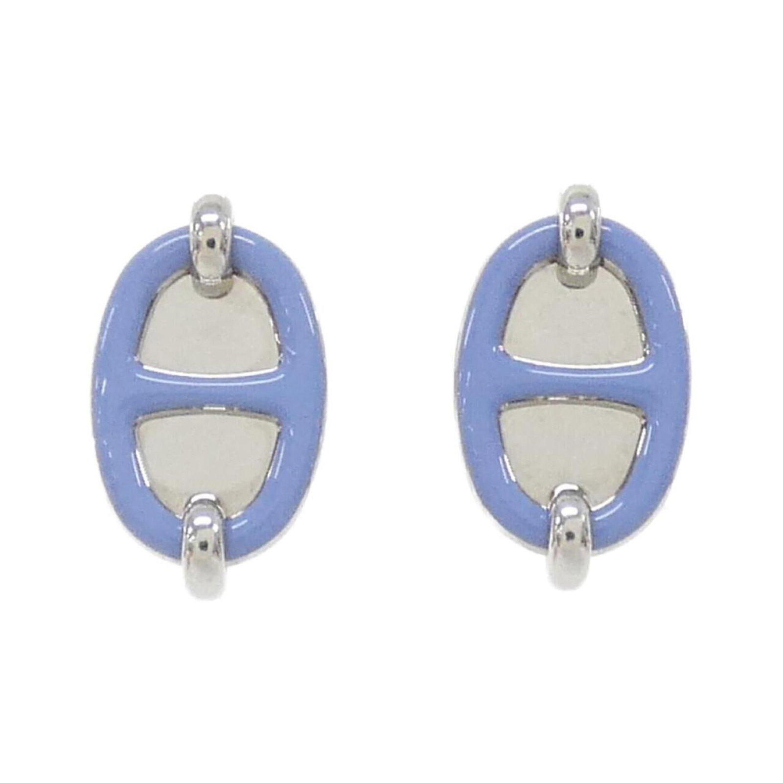 Hermes are stud earrings: Hermes are stud earrings Elevate your everyday style with these iconic Hermes stud earrings, featuring a sleek silver finish and vibrant blue hue that adds a touch of sophistication to any outfit.