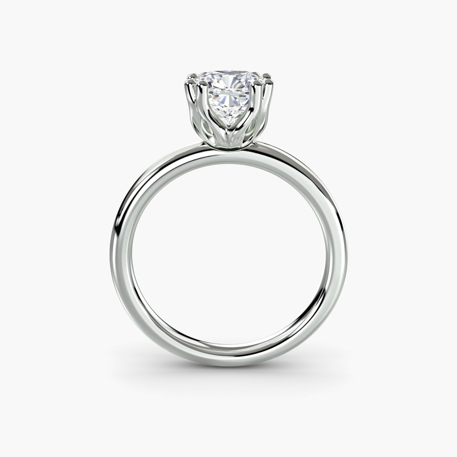 Solitaire Cushion 950 Platinum Ring Setting - 4