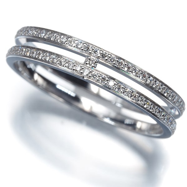 Hermes Ring Diamond Ariane Full Eternity Eu55 18K 750 White Gold: Hermes Ring Diamond Ariane Full Eternity Eu55 18K 750 White Gold A stunning 18k white gold ring from Hermes, set with a beautiful diamond from the Ariane collection, crafted for eternity. This elegant
