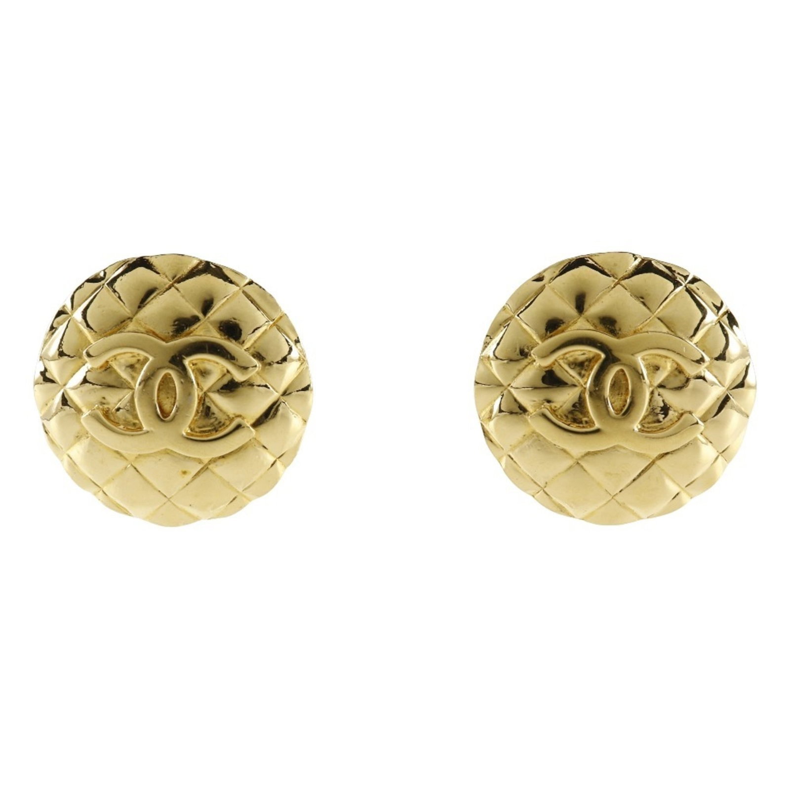 Chanel Clip Earrings Gold Plating: Chanel Clip Earrings Gold Plating Elegant and sophisticated, these Chanel clip earrings shine in gold plating, adding a touch of luxury to any outfit. Measuring 35mm in diameter, they weigh 39.8g and 