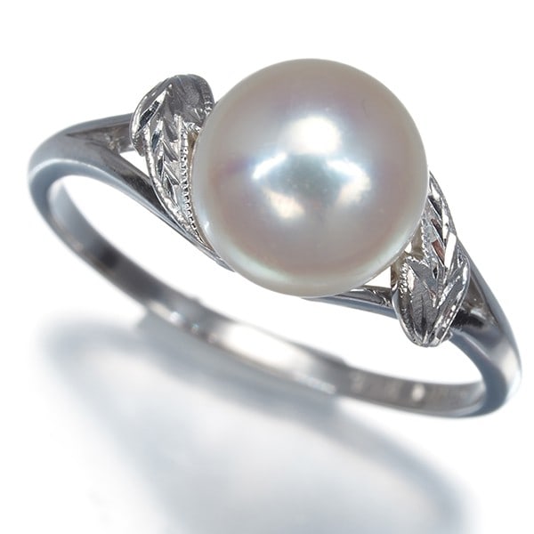 Mikimoto Ring Akoya Pearl 7.9Mm Us6-6.25 14K 585 White Gold (1 of 5)