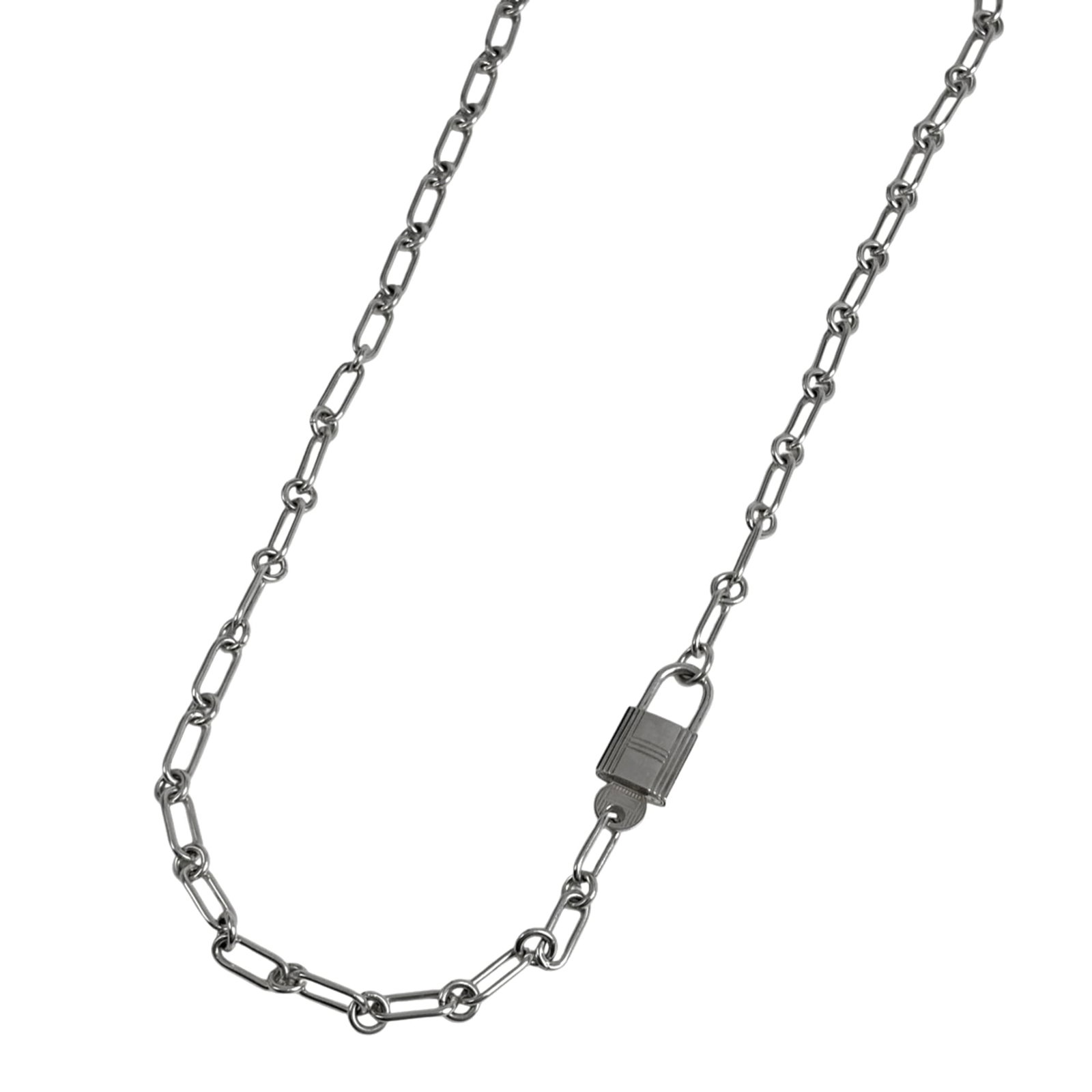 Hermes Herms Alpha Kelly Cadena Long Sterling Silver Necklace for Women (1 of 6)