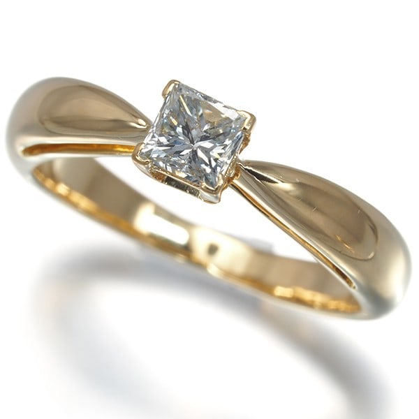 Van Cleef & Arpels Ring Diamond 0.35Ct Princess-Cut Solitaire Us5 18K Yg (1 of 5)