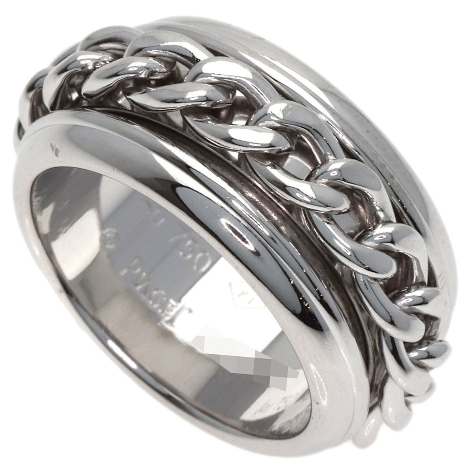 Piaget Band of White Gold Ring: Piaget Band of White Gold Ring A beautiful Piaget band ring in 18K white gold, this elegant piece is crafted from high-quality materials and features a classic design that exudes timeless sophisticati