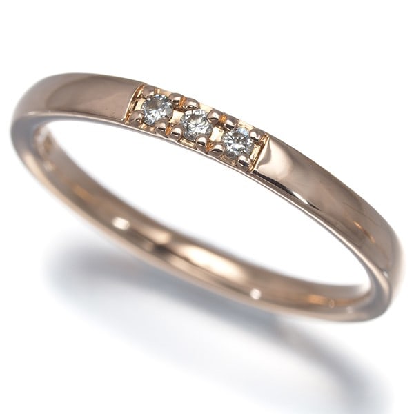 Ring Diamond Us5.25-5.5 10K 416 Rose Gold: Ring Diamond Us5.25-5.5 10K 416 Rose Gold A stunning 10k rose gold ring from Japan, this diamond ring showcases a natural main stone set in a beautiful 416 design. The ring's rose gold metal purity