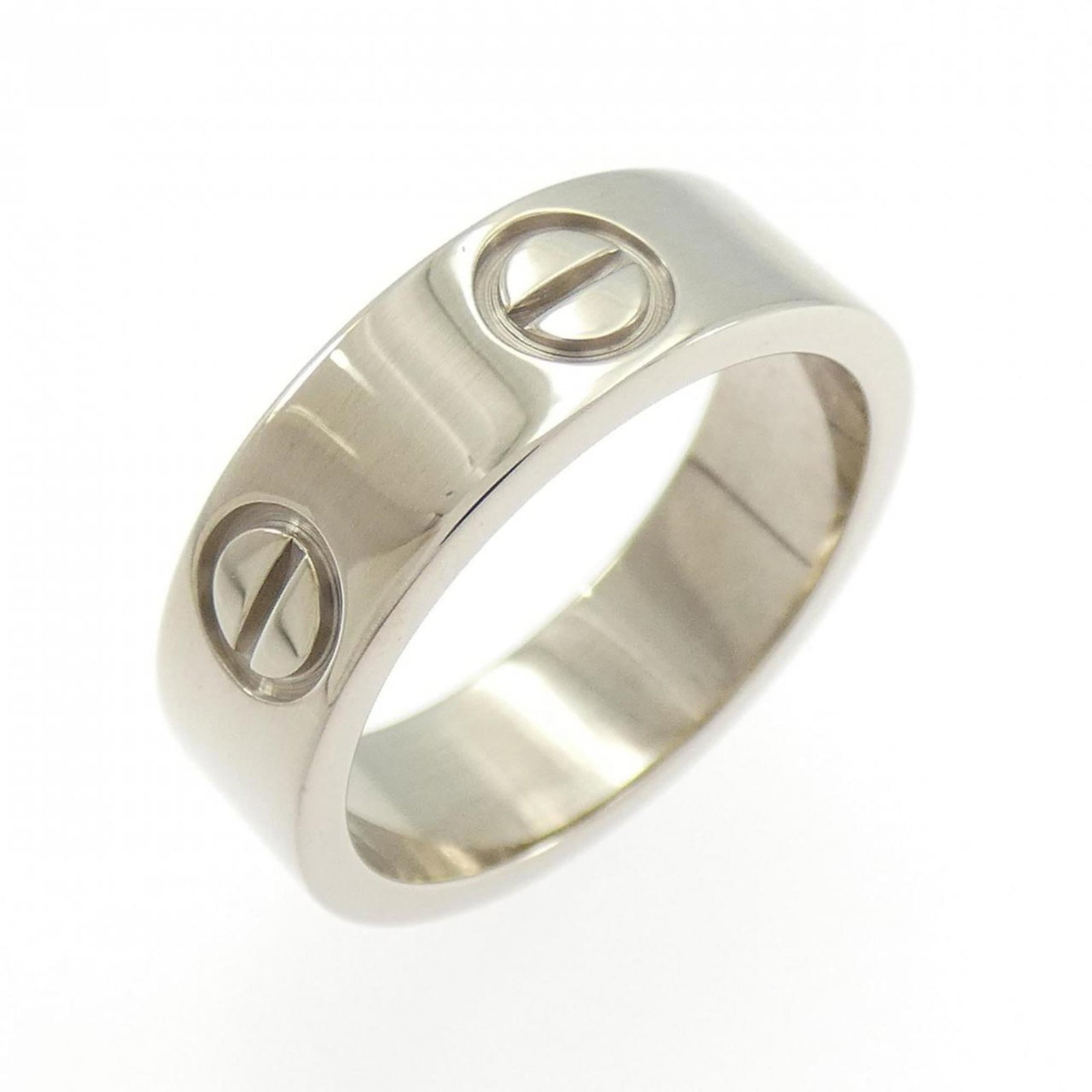 Cartier white gold ring band: Cartier white gold ring band A sleek and sophisticated Cartier white gold ring band, crafted from 18K white gold, adds a touch of luxury to any outfit. With its classic design and subtle shine, this b