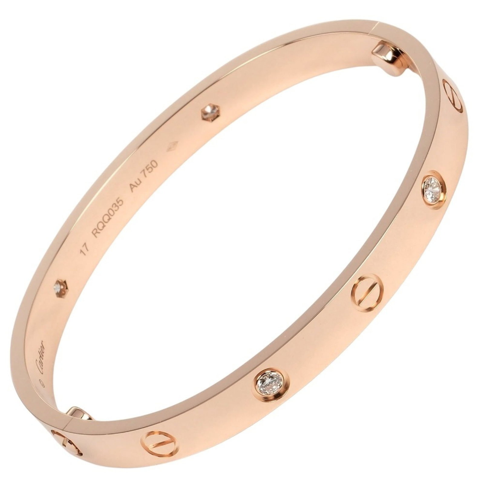 Cartier pink gold charm bracelet: Cartier pink gold charm bracelet A stunning Cartier pink gold charm bracelet, featuring 18K pink gold and adorned with a diamond, this elegant accessory is crafted to add a touch of sophistication to 