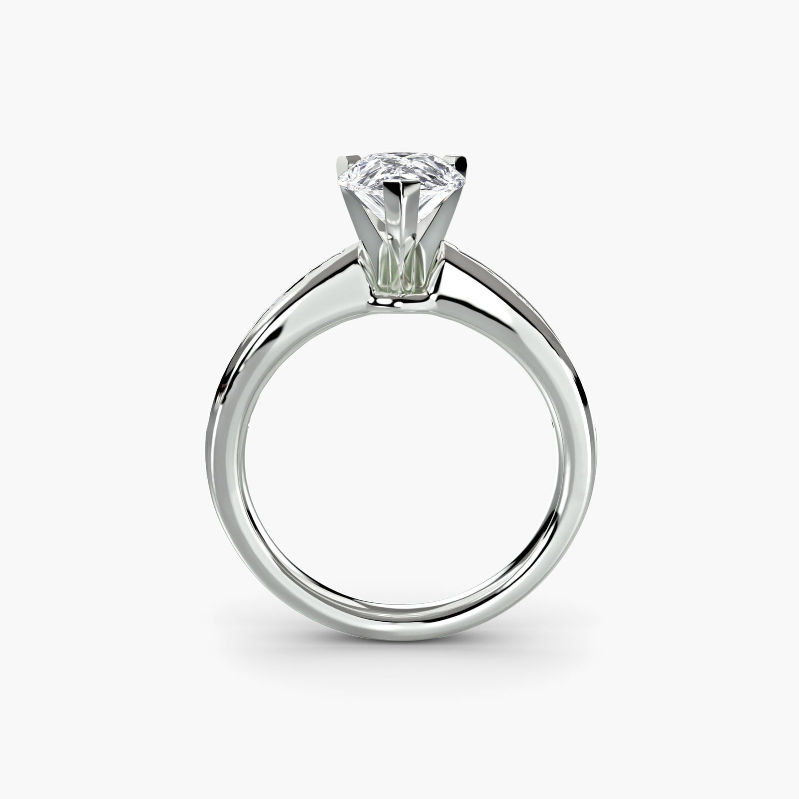 Pave Pear 950 Platinum Ring Setting - 4