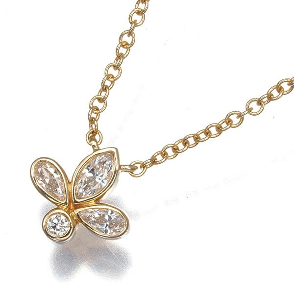 Tiffany&Co. Necklace Diamond Fleur De Lis 18K 750 Yellow Gold: Tiffany&Co. Necklace Diamond Fleur De Lis 18K 750 Yellow Gold A stunning 18k yellow gold Fleur de Lis necklace from Tiffany & Co., featuring a natural diamond pendant that showcases the iconic design