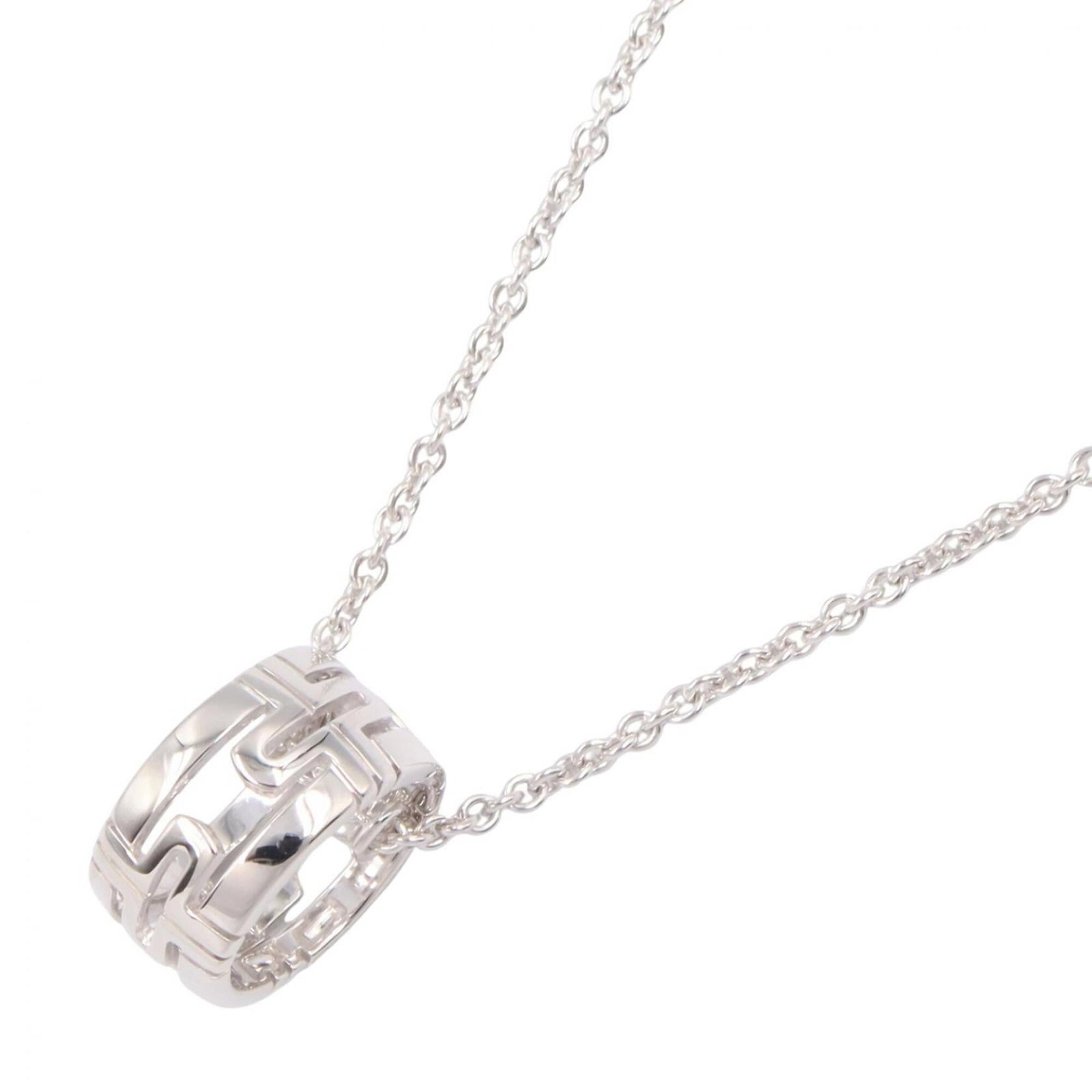 Bulgari BVLGARI Parentesi Necklace, 18KWG (White Gold), Silver Tone, for Men and Women: Bulgari BVLGARI Parentesi Necklace, 18KWG (White Gold), Silver Tone, for Men and Women Experience the timeless elegance of Bulgari with this stunning Parentesi Necklace, crafted in 18K white gold and