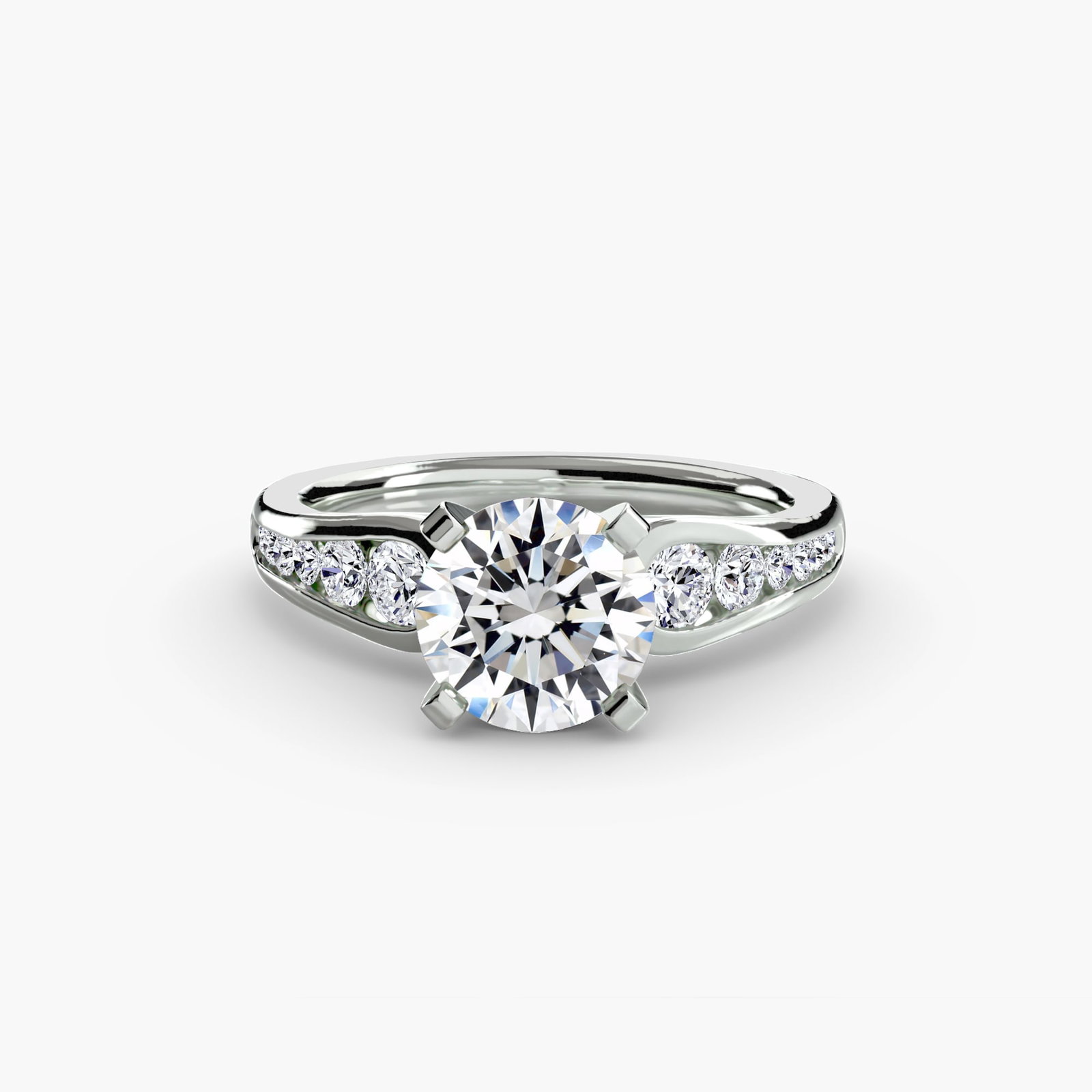 Pave Round 950 Platinum Ring Setting - 2
