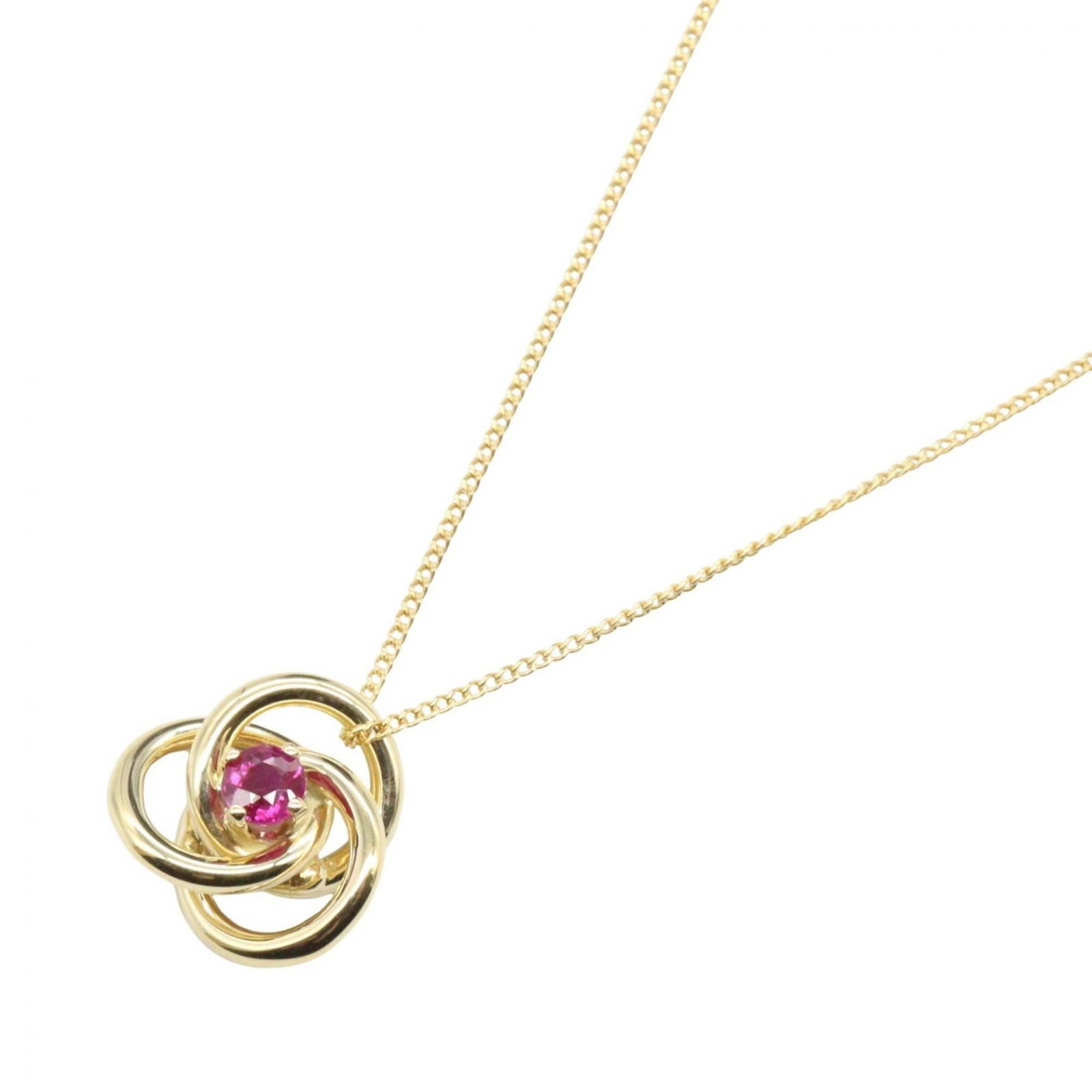 Tiffany & Co. Ruby Necklace, 18K Yellow Gold, Women's, Gold and Red: Tiffany & Co. Ruby Necklace, 18K Yellow Gold, Women's, Gold and Red Experience the timeless elegance of Tiffany & Co.'s Ruby Necklace in 18K yellow gold. This stunning piece boasts a vibrant red ruby 