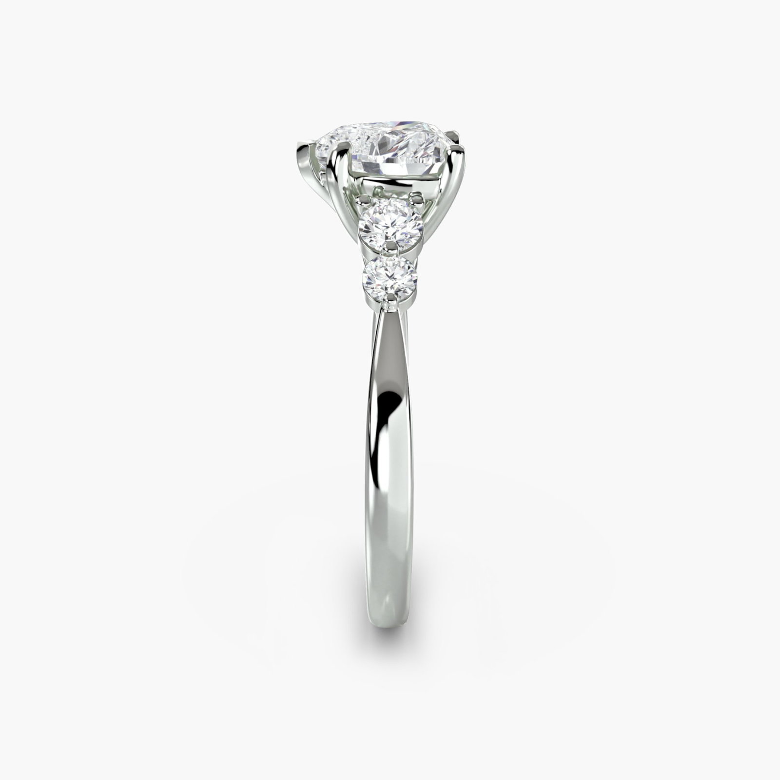 Solitaire Heart 950 Platinum Ring Setting - 3