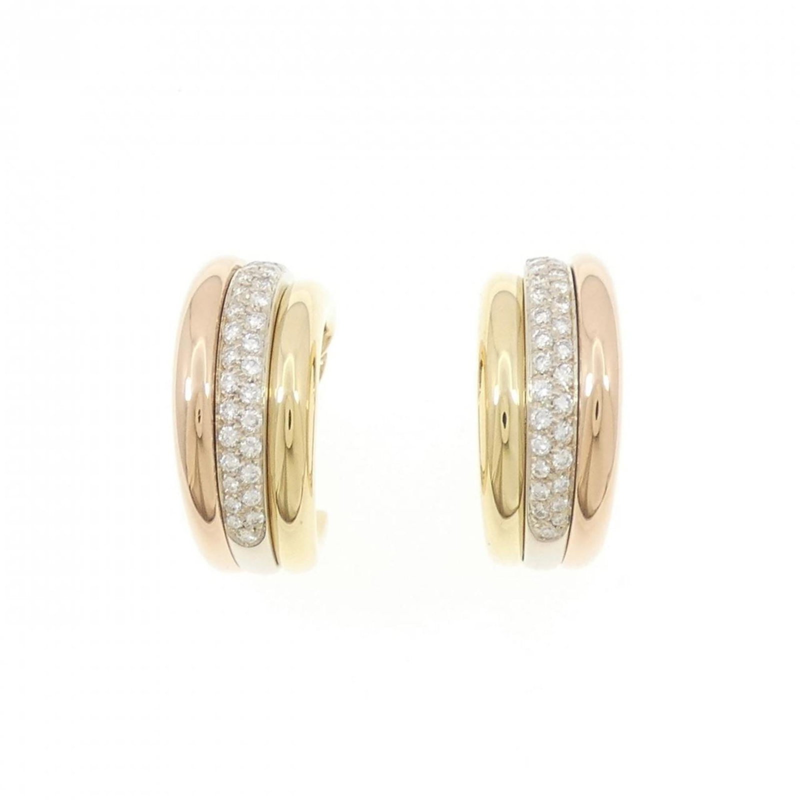 Cartier Stud Earrings Pink Gold (18K), White Gold (18K), Yellow Gold (18K): Cartier Stud Earrings Pink Gold (18K), White Gold (18K), Yellow Gold (18K) Elegant and sophisticated, these Cartier stud earrings shine in pink gold, white gold, and yellow gold. Featuring 22.50mm x 9