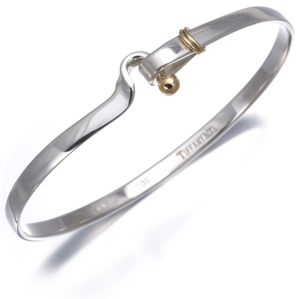 Tiffany & Co. Silver 925 K 18Yg Love Knot Hook Eye Bangle Bracelet (1 of 5)